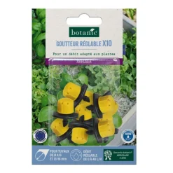 New BOTANIC® 10 goutteurs réglables pour tuyau Ø 4/6 mm et 13/16 mm - Arrosage goutte à goutte