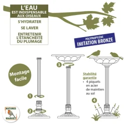 Outlet NATURES MARKET Abreuvoir sur pied coloris vert en plastique recyclé