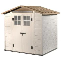 HABRITA Abri de jardin en résine beige Foresta Evo - 230 x 262 x 220 cm