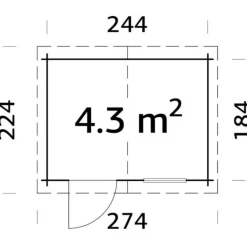 New WHITE WOOD Abri de jardin naturel Rimini - 4.3 m² / 19 mm