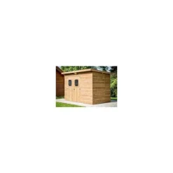 Clearance HABRITA Abri en panneaux de bois d'épicéa thermo-chauffé 19 mm livré Foresta Bois - 6,78 m²