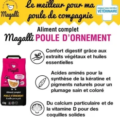 Outlet MAGALLI Aliment complet beau plumage pour volaille en sac jaune de 4 kg