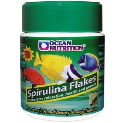 Outlet BLUE CORAL Alimentation pour poisson spiruline naturelle OCEAN NUTRITION spirulinas flakes - 70g