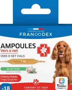 Clearance FRANCODEX Ampoules confort intestinal pour chien et chiot ail et thym Vers O Net - x 18 de 1 ml