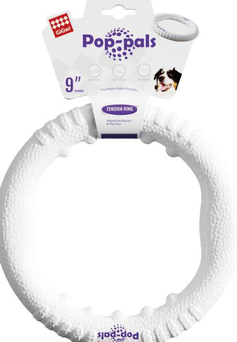 Outlet BUBIMEX Anneau pour chien coloris blanc ultra résistant Gigwi Pop-pals – Ø 22 cm