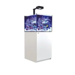 Best RED SEA Aquarium eau de mer avec un meuble coloris blanc certifié FSC® Reefer™ Deluxe XL 200 - 60 x 57,5 x 140 cm