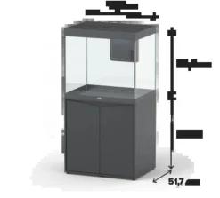 Discount BLUE CORAL Aquarium tout équipé, Gris anthracite mat - AQUATLANTIS Volga 200 - 242L