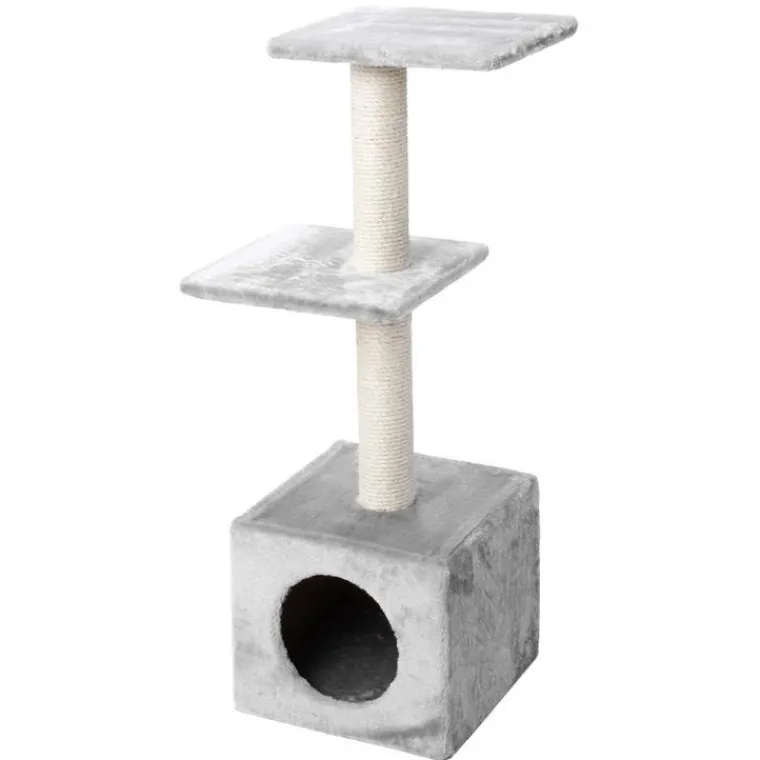 Hot EBI Arbre à chat avec panier et griffoir coloris gris Palazzo - 90 cm