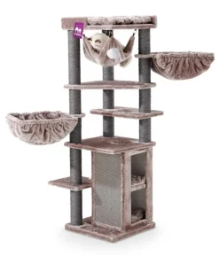 Clearance PETREBELS Arbre à chat coloris cappuccino Ramses 158 - 50 x 50 x 158 cm