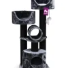 Hot PETREBELS Arbre à chat coloris noir Victoria 125 – 48 x 48 x 125 cm