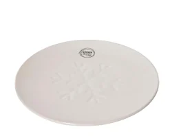 Online Assiette à dessert en grès motif flocon - Ø 20 cm