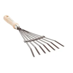 New BOTANIC® Balai à fleur à 7 dents en acier et bois de 38,5 cm