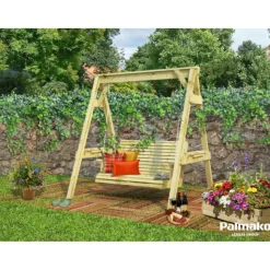 Clearance PALMAKO Balancelle Sigrid en bois traité autoclave - 193 x 161 cm