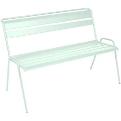 Clearance FERMOB Banc coloris bleu en acier Monceau - 116 x 60 x 85 cm