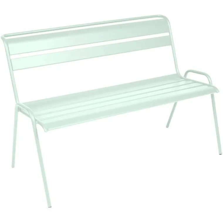 Clearance FERMOB Banc coloris bleu en acier Monceau - 116 x 60 x 85 cm