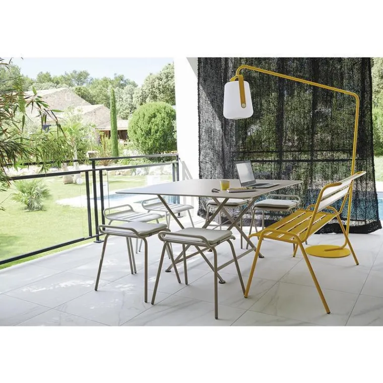 Sale FERMOB Banc coloris jaune en acier Monceau - 116 x 60 x 85 cm