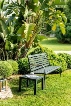 Outlet CREADOR Banc de jardin 3 places en aluminium, anthracite - MARTA