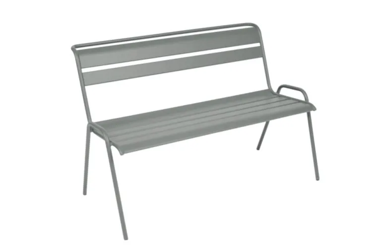Clearance FERMOB Banc Monceau coloris gris en acier - 116 x 60 cm