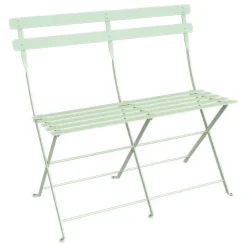 Outlet FERMOB Banquette bistro 2 places coloris vert en acier - 88 x 29 cm