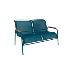 New FERMOB Banquette coloris bleu en acier Coolside - 134 x 77 x 86 cm