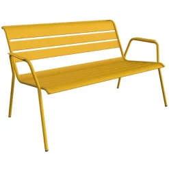 Online FERMOB Banquette lounge Monceau coloris orange en acier - 132 x 82 cm