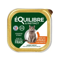 Outlet EQUILIBRE & INSTINCT Barquette alimentaire pour chat stérilisé goût volaille - 85 g