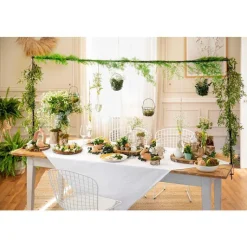 Discount Barre de suspension en métal noir pour décoration de table 250x110 cm