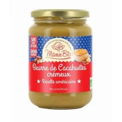 New MAMIE BIO Beurre de cacahuètes bio crémeux recette américaine - 500 g