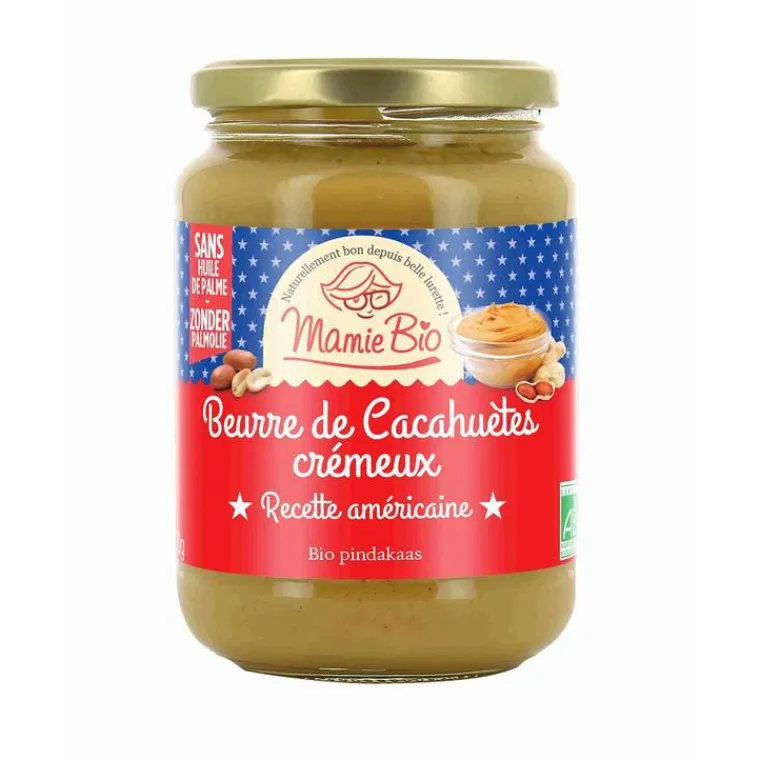New MAMIE BIO Beurre de cacahuètes bio crémeux recette américaine - 500 g