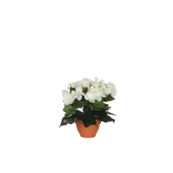 Best Bégonia blanc artificiel en pot Campana Terra H 25 x Ø 20 cm
