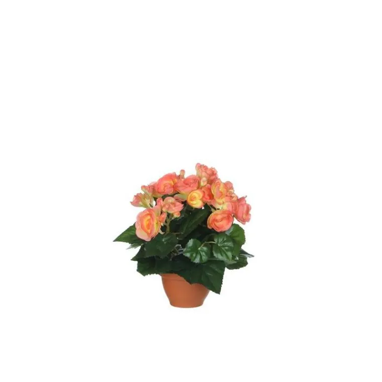 Outlet Bégonia saumon artificiel en pot Campana Terra H 25 x Ø 20 cm