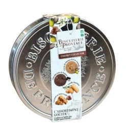 New BISCUITERIE DE PROVENCE Boite de biscuits en métal assortiment goûter 2 cookies et 2 sablés