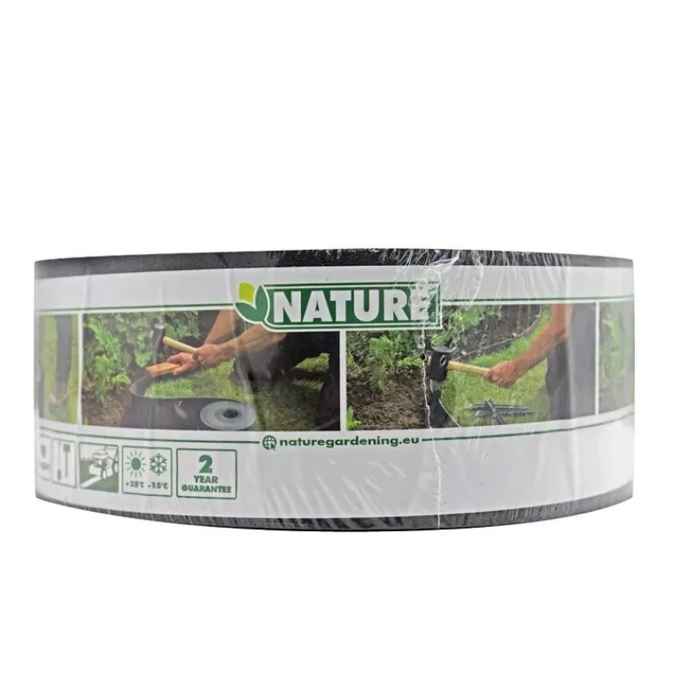 OUTSIDE LIVING Bordure en polyéthylène recyclé noir épaisseur 3 mm Nature - 1000 x 7,5 cm