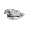 Clearance Boîte décorative forme amande en aluminium argent - 10 x 6 x 4 cm