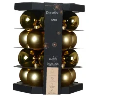 New KAEMINGK Boîte de 20 boules de Noël coloris or en verre - Ø 6 cm