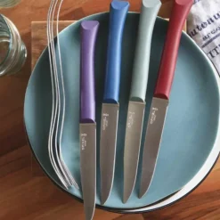 Clearance OPINEL Boîte de 4 couteaux de table coloris multicolore en plastique et inox - 257 x 54 x 15 cm