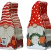 New KAEMINGK Boîte de rangement en métal embossé rouge forme gnome - 10 x 7 x 21 cm