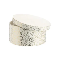 Hot Boîte ronde en papier métallisé argent à motif - 23 x 11 cm