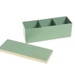 Hot CADES DESIGN Boîte vert amande en bois et verre The Essentiel - 21 x 7 x 7,5 cm