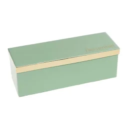 Hot CADES DESIGN Boîte vert amande en bois et verre The Essentiel - 21 x 7 x 7,5 cm