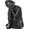 HAIRIE GRANDON Bouddha penseur coloris noir en cire - 33 x 33 x 58 cm