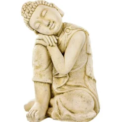 HAIRIE GRANDON Bouddha penseur coloris noir en béton coulé - 33 x 33 x 58 cm