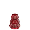 Hot EDELMAN Bougeoir en verre rouge forme arbre de Noël - Ø 6,5 x H 8 cm