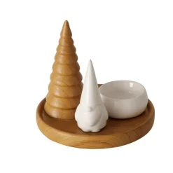 Clearance BOLTZE Bougeoir rond en céramique blanche Amira - Ø 13 x H 12 cm