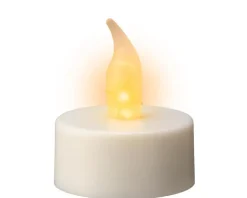 Outlet KAEMINGK Bougie chauffe-plat en plastique blanc à LED effet flamme pour intérieur - Ø 3,8 x H 4,8 cm