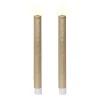 Clearance KAEMINGK Bougie cierge longue dorée imitation cire à LED blanc chaud pour intérieur - Ø 2,2 x H 24,5 cm