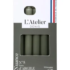 Clearance L'ATELIER DENIS Bougie de ménage 17 cm gris argile L’Atelier de Denis - Le pack de 4
