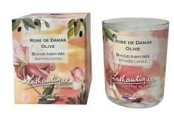 LOTHANTIQUE Bougie Jardin d'aquarelles Rose de Damas Olive – 160 g