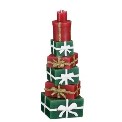Sale EDELMAN Bougie rouge et verte forme cadeaux - 8 x 7 x 23 cm