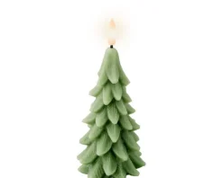 Discount KAEMINGK Bougie sapin vert imitation cire à LED blanc chaud pour intérieur - Ø 7 x H 15,5 cm